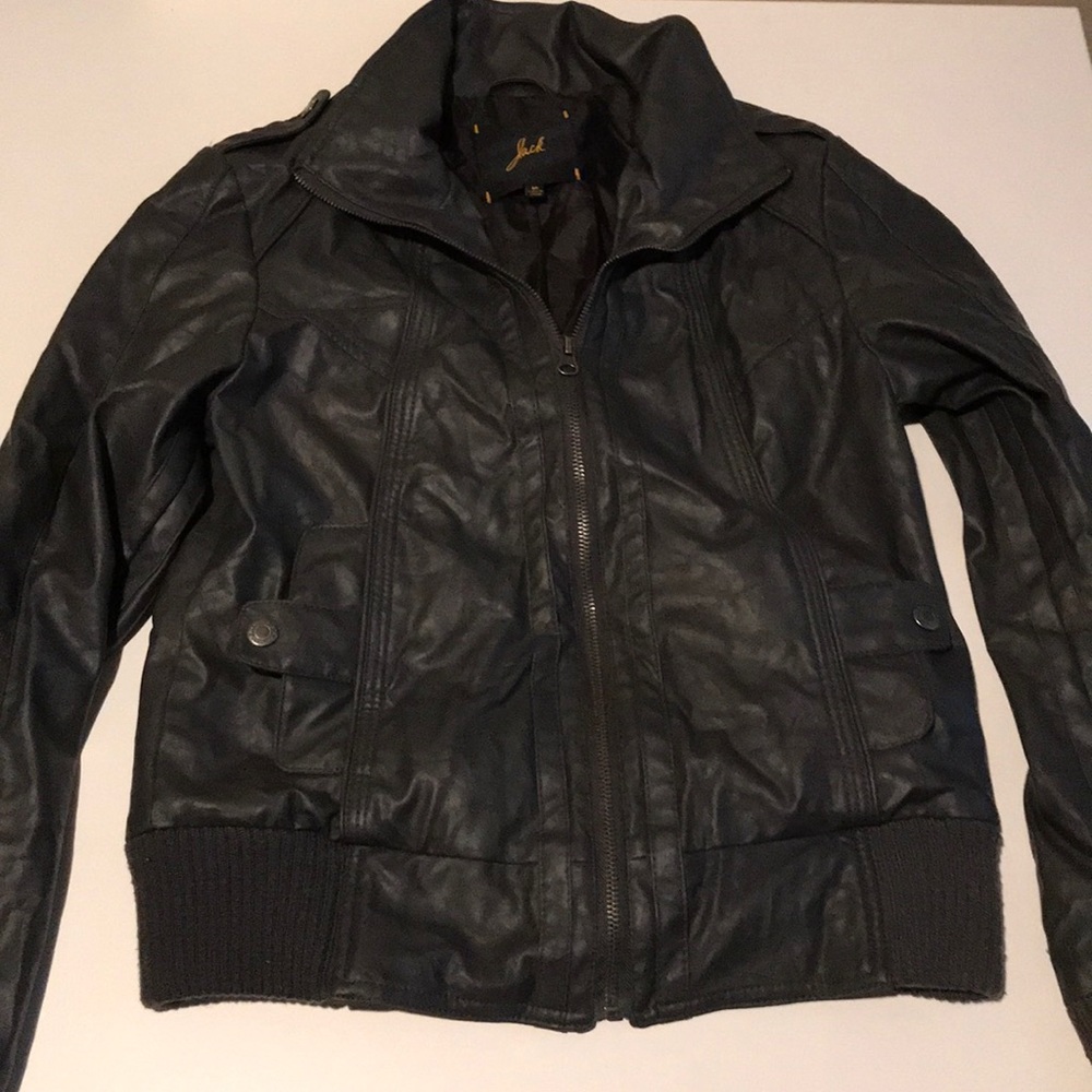 Jack by BB Dakota Dark Gray leather jacket size M